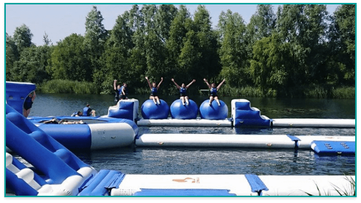 students attending a water themed event